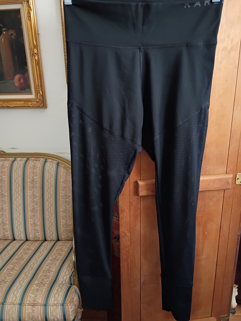 Karlie Kloss Black High-Waist Mesh Panel Leggings